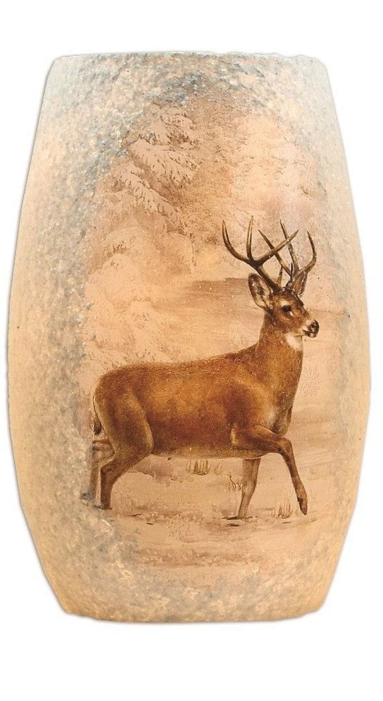 Oval Lighted Glass Vase - Woodland Animal - - Shelburne Country Store