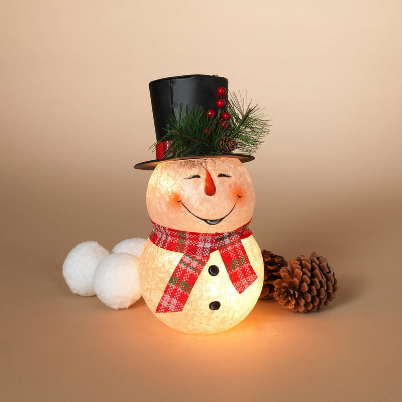 10 Inch lighted Snowman Lamp - Shelburne Country Store