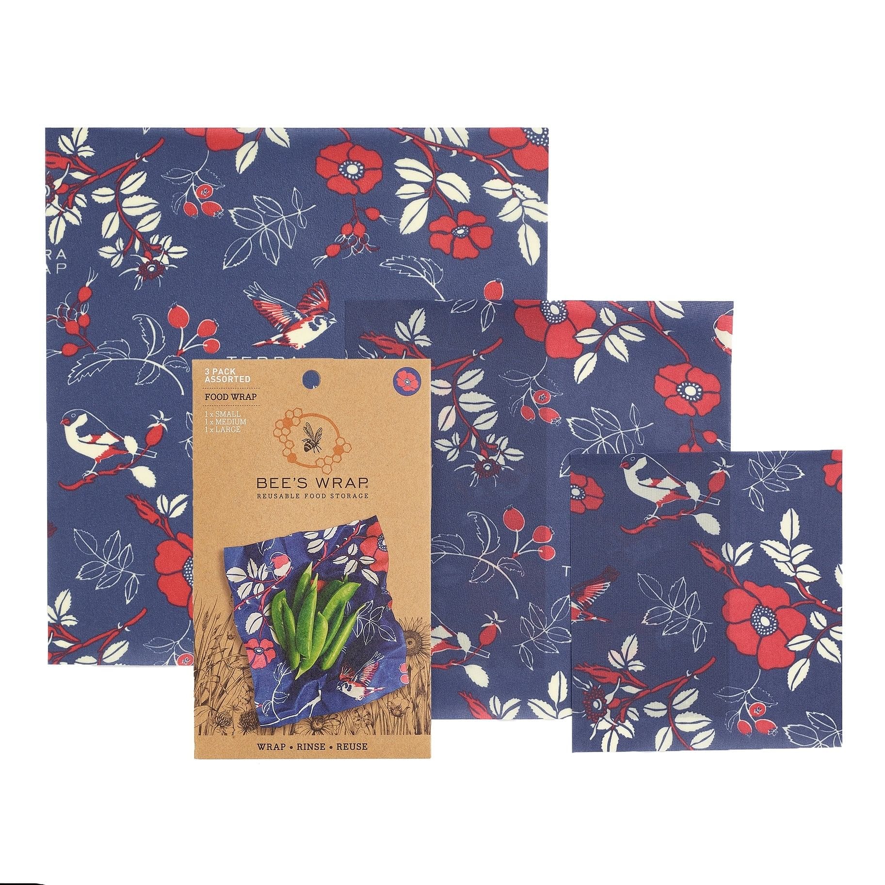 Bee's Wrap Food Wrap - Botanical Print - Assorted Wrap 3 Pack - Shelburne Country Store