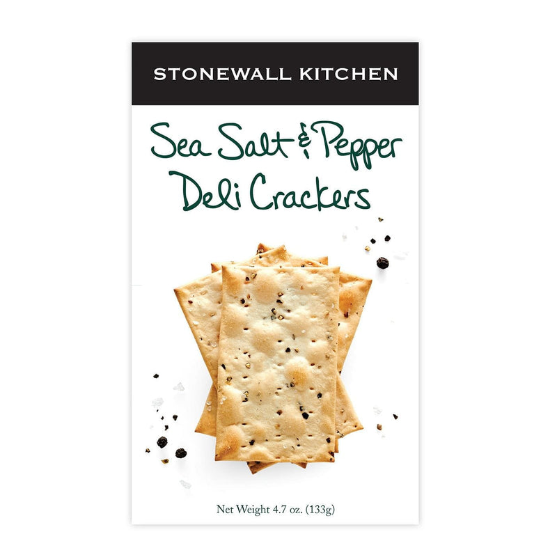 Stonewall Kitchen Sea Salt & Pepper Deli Crackers - 4.7 oz box - Shelburne Country Store
