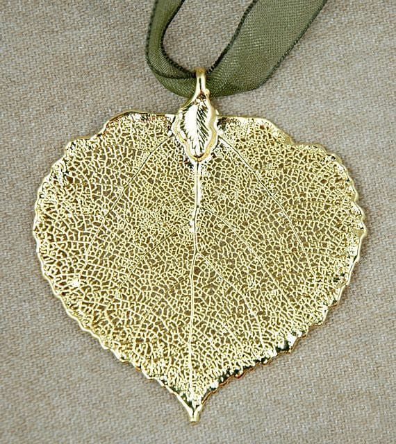 Aspen Leaf Ornament Gold - Shelburne Country Store