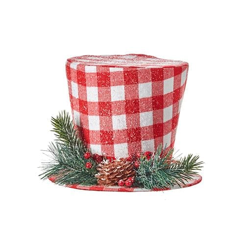 Red and White Buffalo Plaid Top Hat - Shelburne Country Store