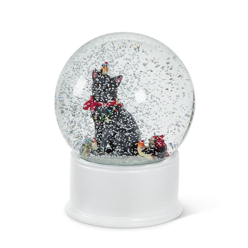 Cat with Birds Snow Globe - Shelburne Country Store