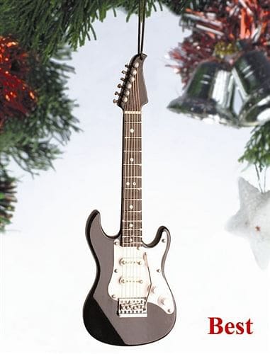 5 Inch Electric Guitar Ornament - Black - Shelburne Country Store