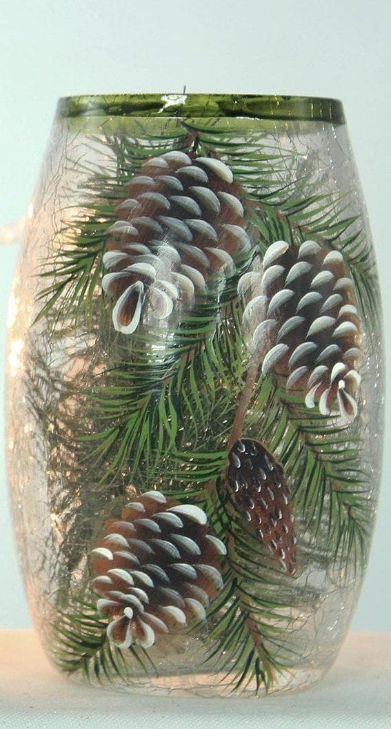 Lighted Crackle Pinecone