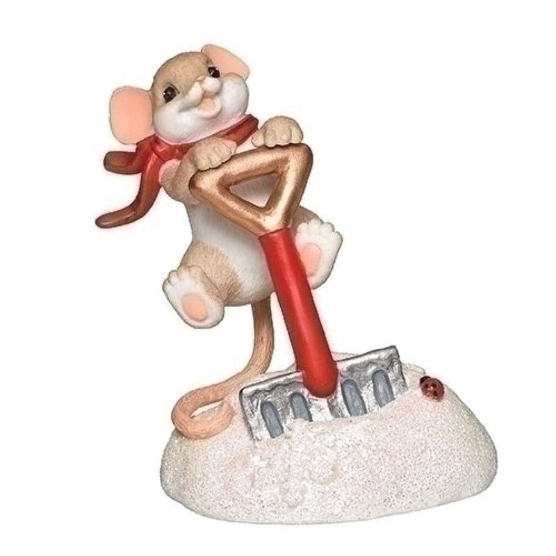 Snow Shovel Mouse Figurine - Shelburne Country Store