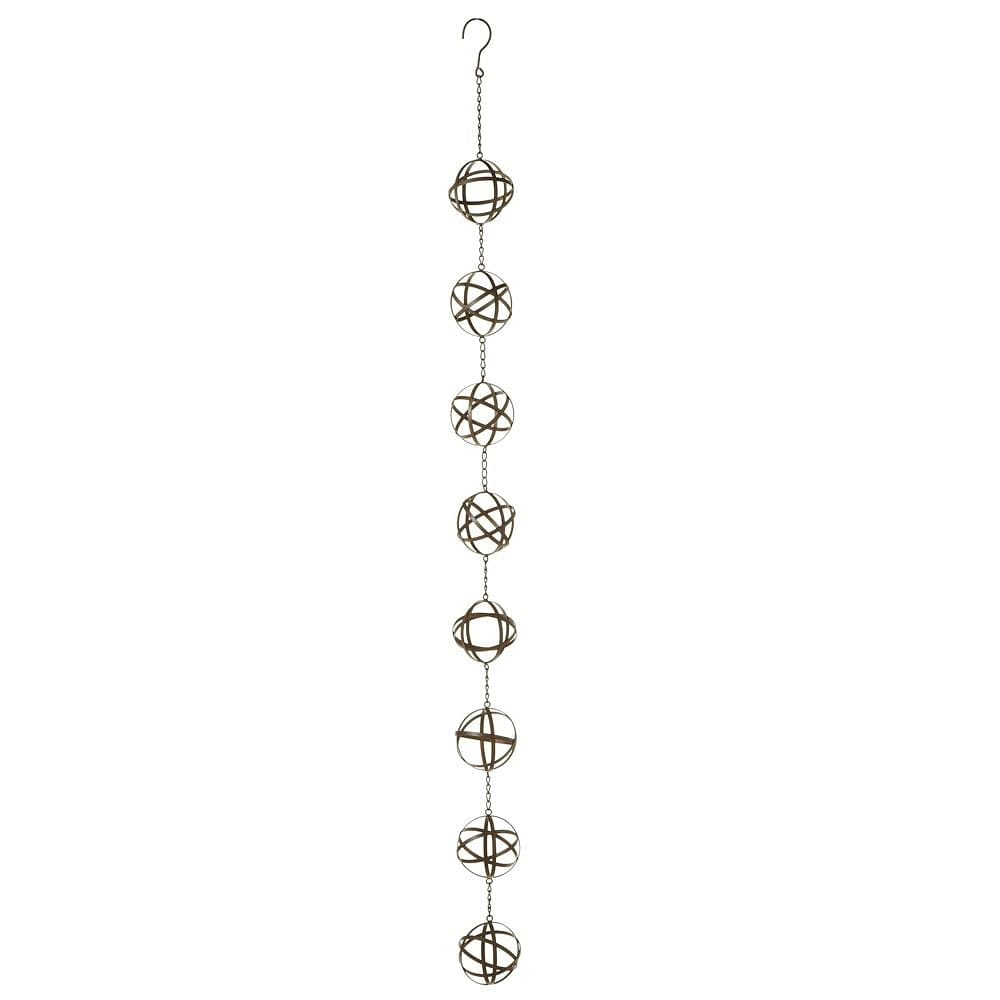 Distressed Brown Armillary Rain Chain - Shelburne Country Store