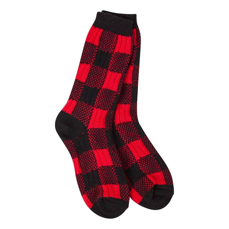 Cozy Crew Socks -  Red/Black Plaid - Shelburne Country Store