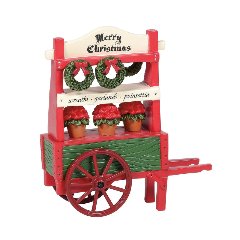 Classic Christmas Poinsettia Cart - Shelburne Country Store