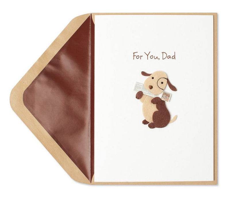 Handmade Dog Bringing Paper Father's Day Card - Shelburne Country Store