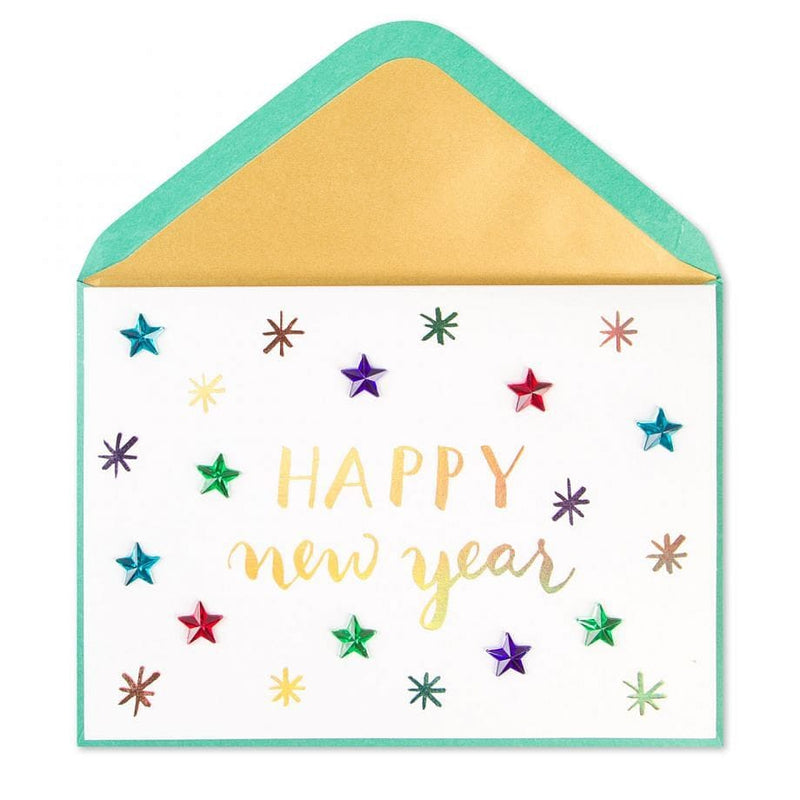 Colorful Gem Stars Card New Years Card - Shelburne Country Store