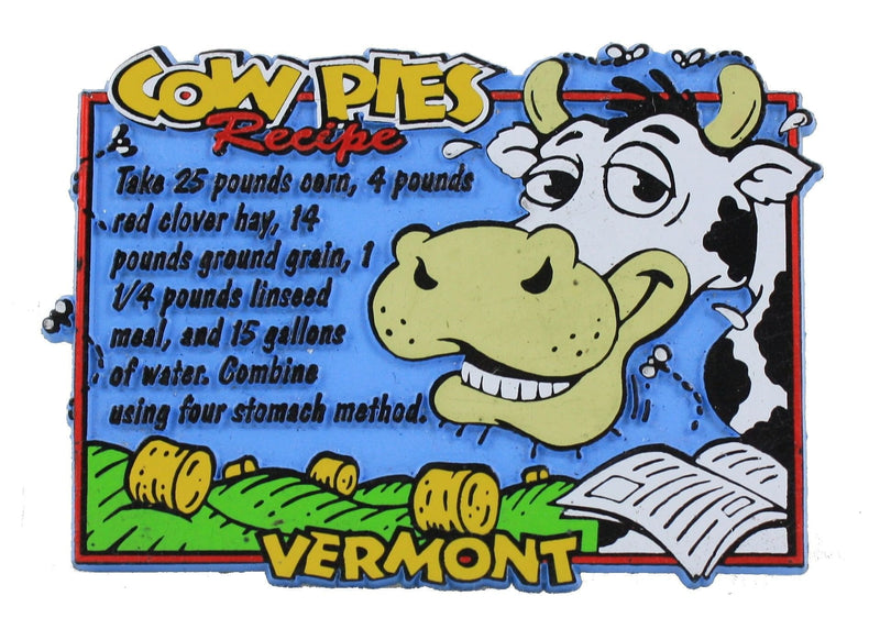 Vermont Cow Pie Recipe Magnet - Shelburne Country Store