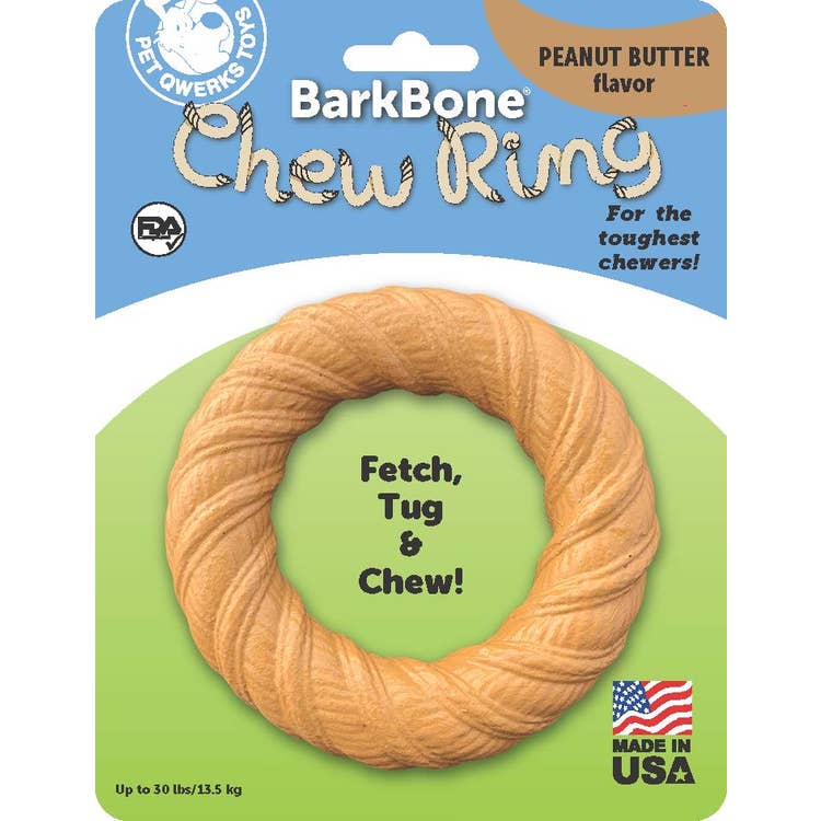 BarkBone Chew Ring with Peanut Butter Dog Chew, Fetch and Tug Toy - Shelburne Country Store