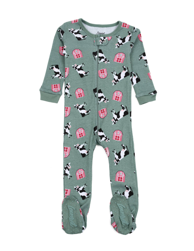 Kids Cow Green Footed Pajama - Shelburne Country Store