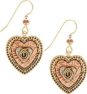 Layered Hearts With Coil  Earrings - Shelburne Country Store