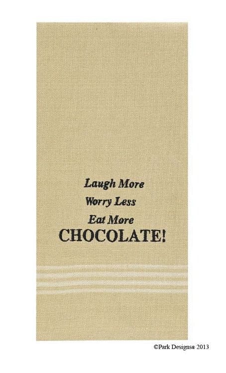 Eat More Chocolate Embroidered Dishtowel - Shelburne Country Store