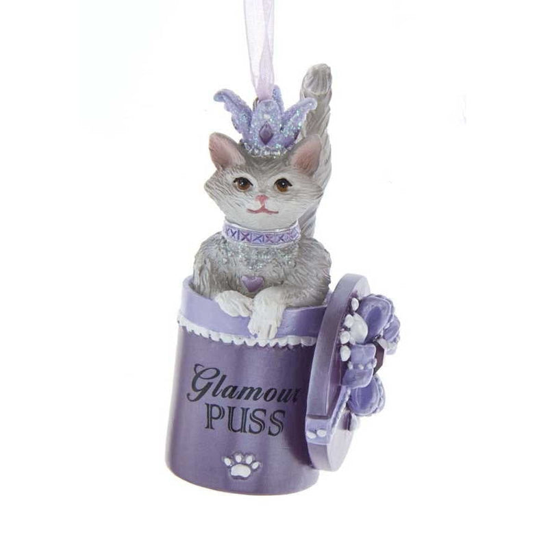 Royal Splendor Purple Cat Ornament - - Shelburne Country Store