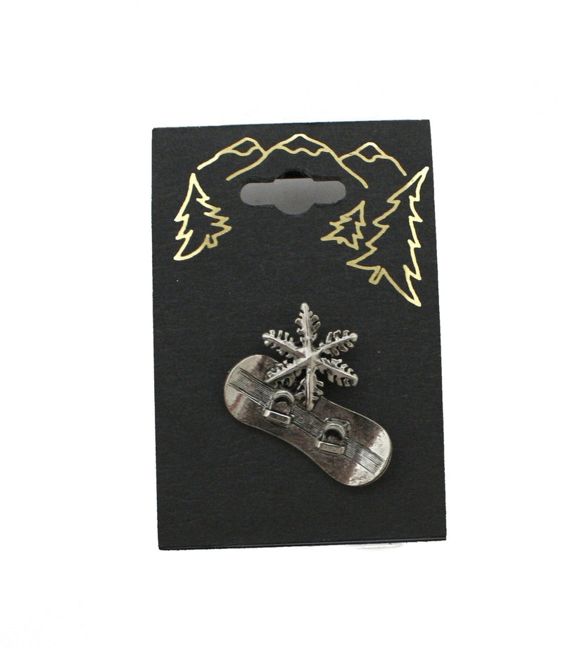 Snowflake Pewter Snowboard Pin - Shelburne Country Store