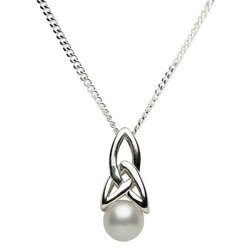 Celtic Trinity Silver Pearl Necklace - Shelburne Country Store