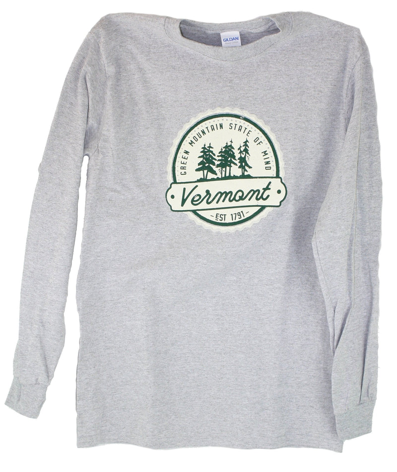 Green Mountain State of Mind Long Sleeve - Grey - - Shelburne Country Store