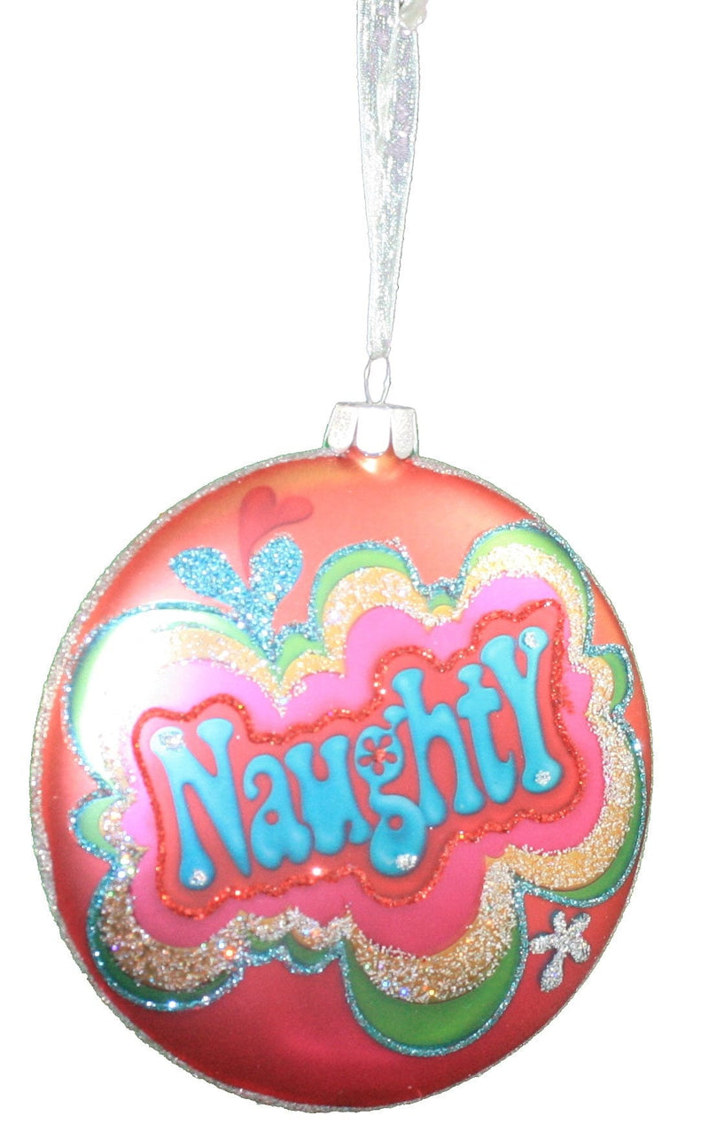 Naughty/Nice Disk Ornament - Naughty - Shelburne Country Store