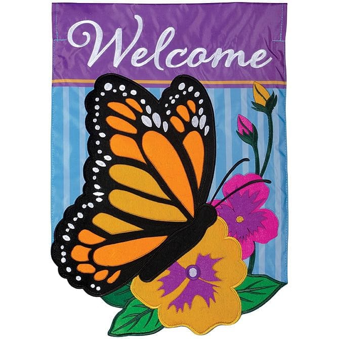 Monarch and Pansies Garden Flag - 12" X 18" - Shelburne Country Store
