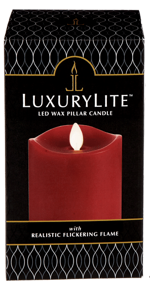 LED Wax 3x6 Pillar Candle - Red - Shelburne Country Store