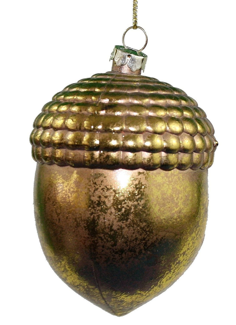 4 Inch Metallic Finish Acorn Ornament - Gold - Shelburne Country Store