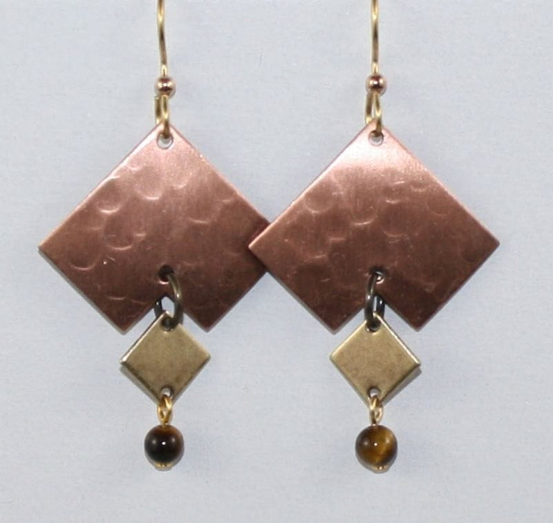 Side Square Duo with Bead Dangle Earrings - Shelburne Country Store