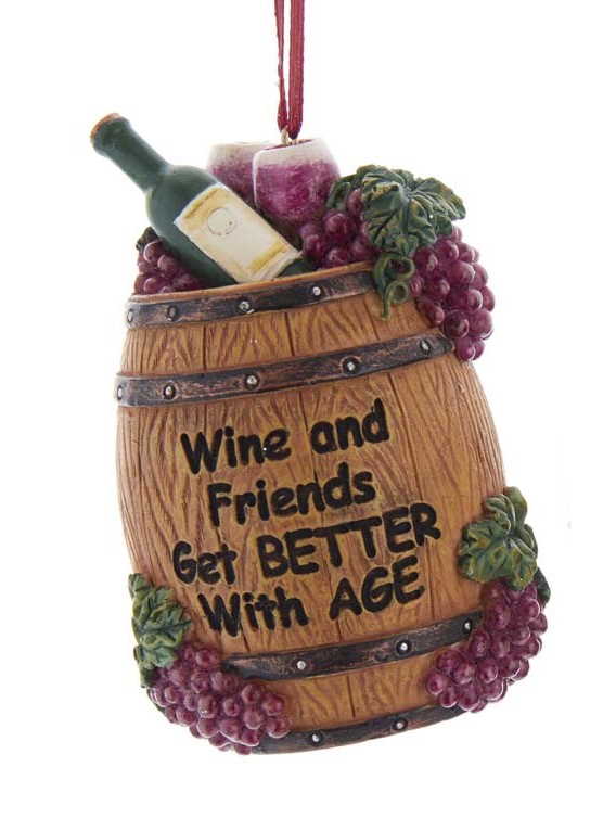 Wine and Friends Get Better with Age - Ornament - Shelburne Country Store