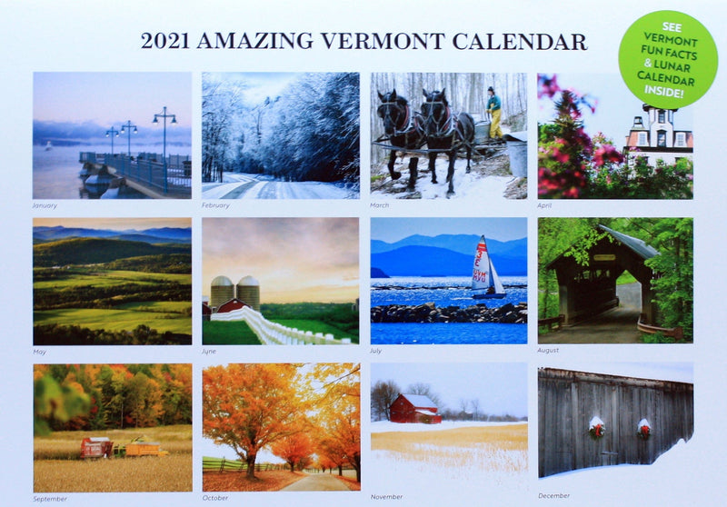 2021 Amazing Vermont - Wall Calendar - Shelburne Country Store