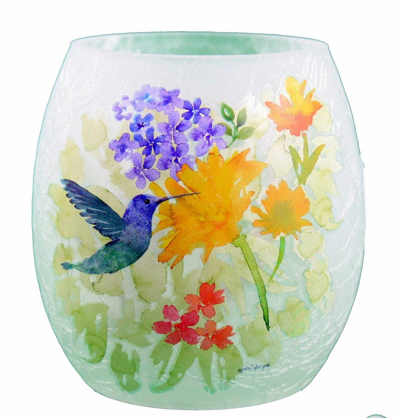 Lighted Jar- Floral Hummingbird - - Shelburne Country Store