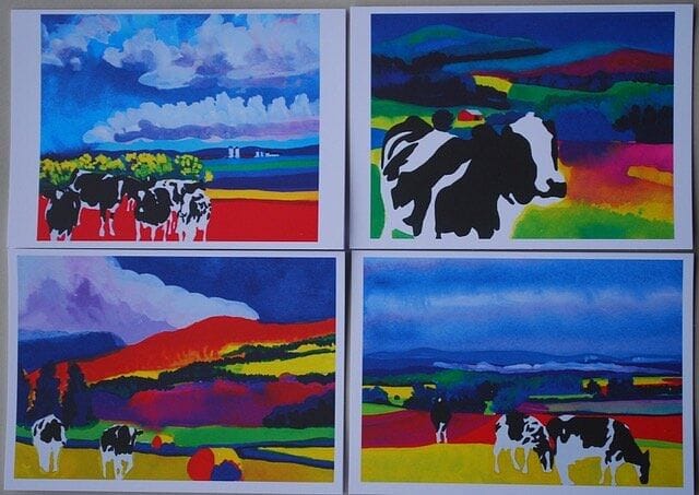 Woody Jackson Note Card Set - Colorful Cow - - Shelburne Country Store