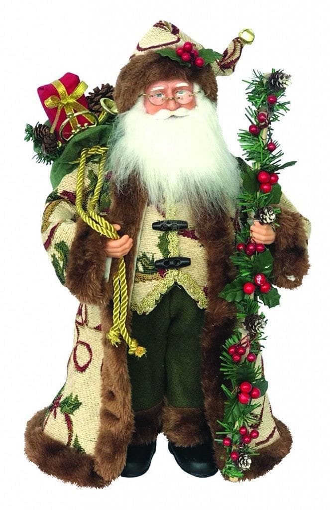 Santa Claus in Holly - 15 Inch - Shelburne Country Store