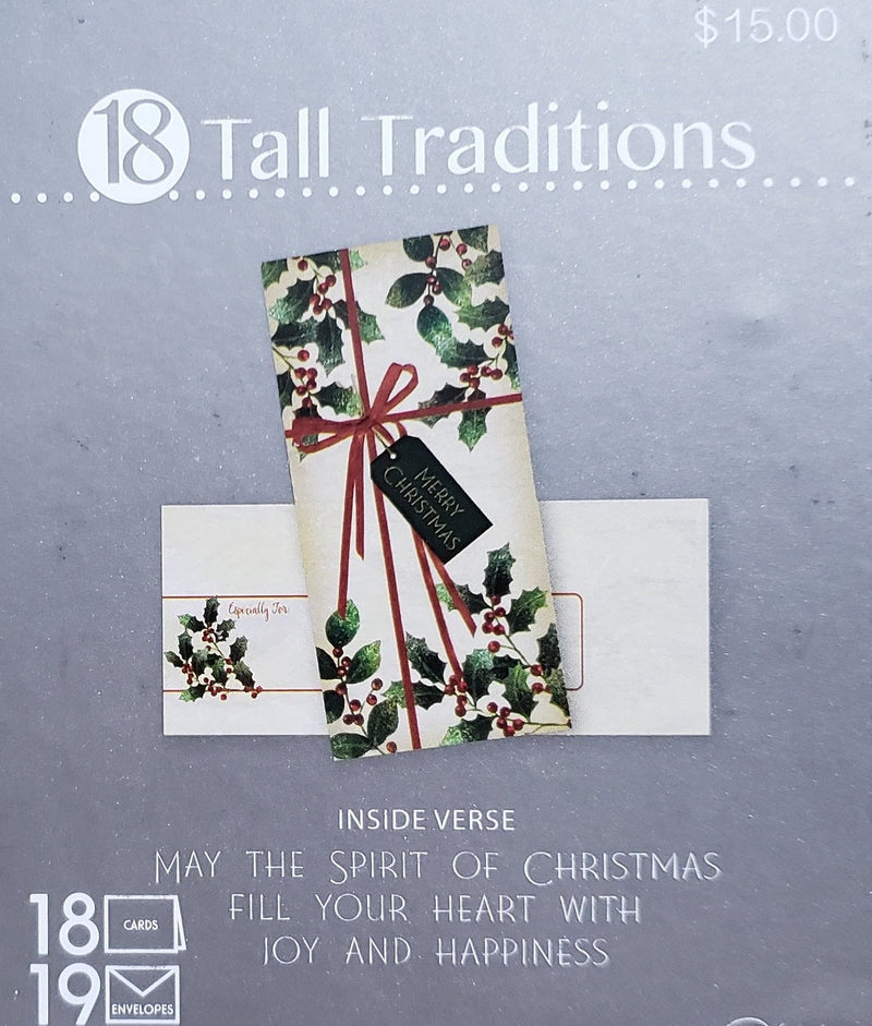 Tall Traditions 18 Card Set - A Holly Present - Shelburne Country Store