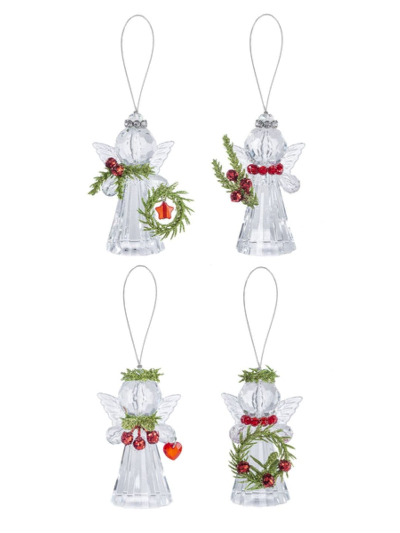 Teeny Mistletoe Angel Ornament -  Bell Wreath - Shelburne Country Store