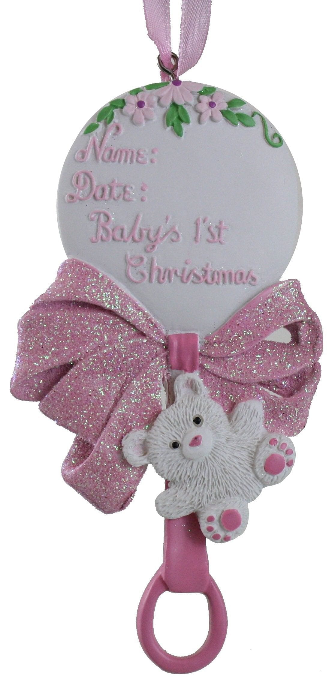 5.5 inch Baby's First Rattle Ornament - Blue - Shelburne Country Store