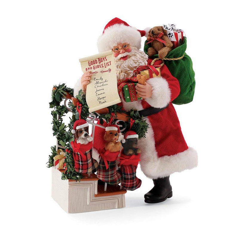Puppy Stockings - Santa Figurine - Shelburne Country Store