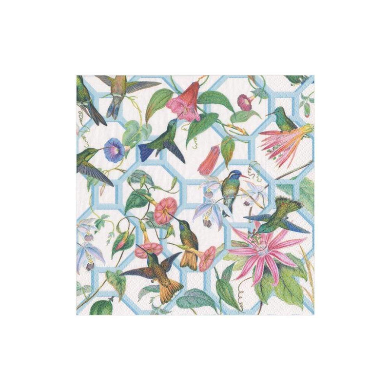 Hummingbird Trellis Paper Cocktail Napkins - 20 Per Package - Shelburne Country Store