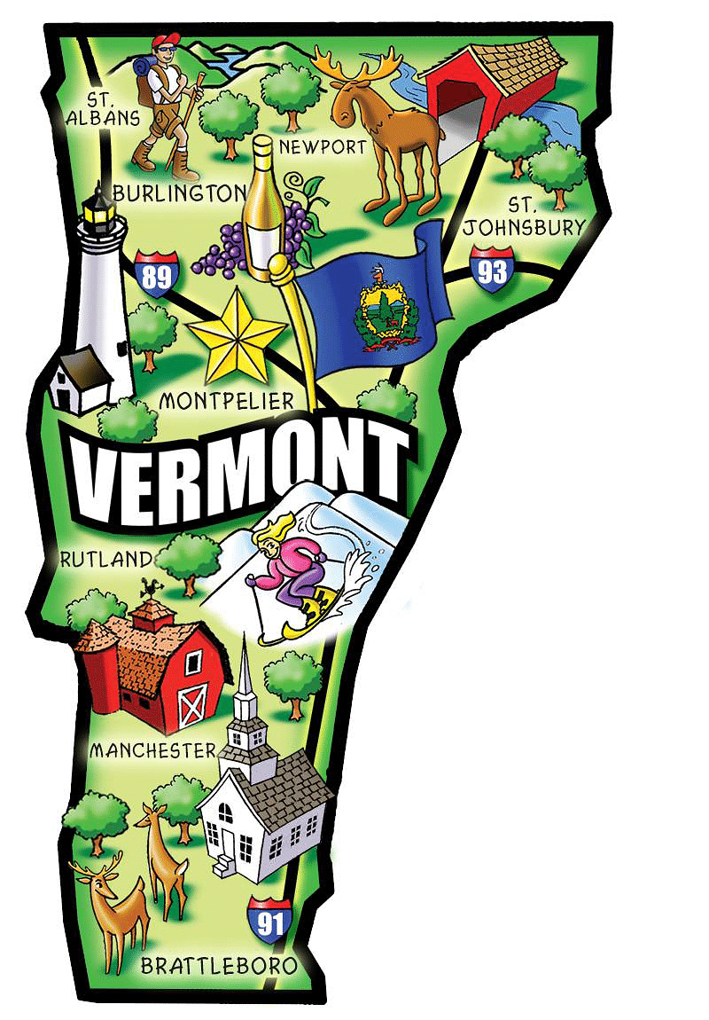Acrylic Magnets Vermont Map - Shelburne Country Store