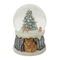 Playful Foxes Around Winter Tree 100MM Musical Glitterdome - Shelburne Country Store