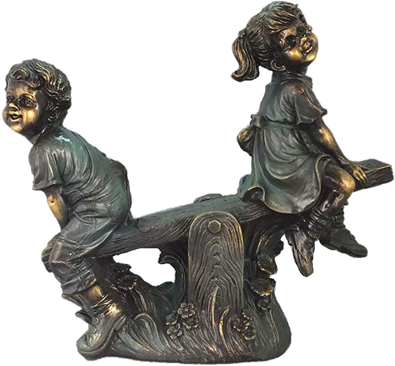 Boy and Girl on Teeter Totter  Statue - Shelburne Country Store