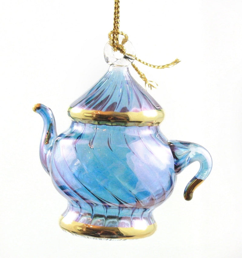 Egyptian Glass Teapot Ornaments -  Blue - Shelburne Country Store