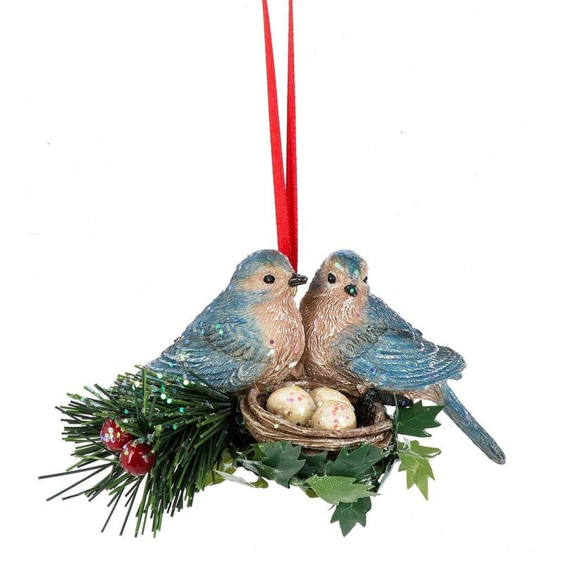 Bluejay With Nest Ornament - Shelburne Country Store