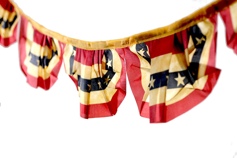 American Flag Bunting Garland 72" Long Poly Fabric - - Shelburne Country Store