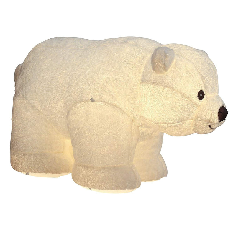 6.5 Foot Inflatable Standing Polar Bear with Plush Fabric Cover - Shelburne Country Store