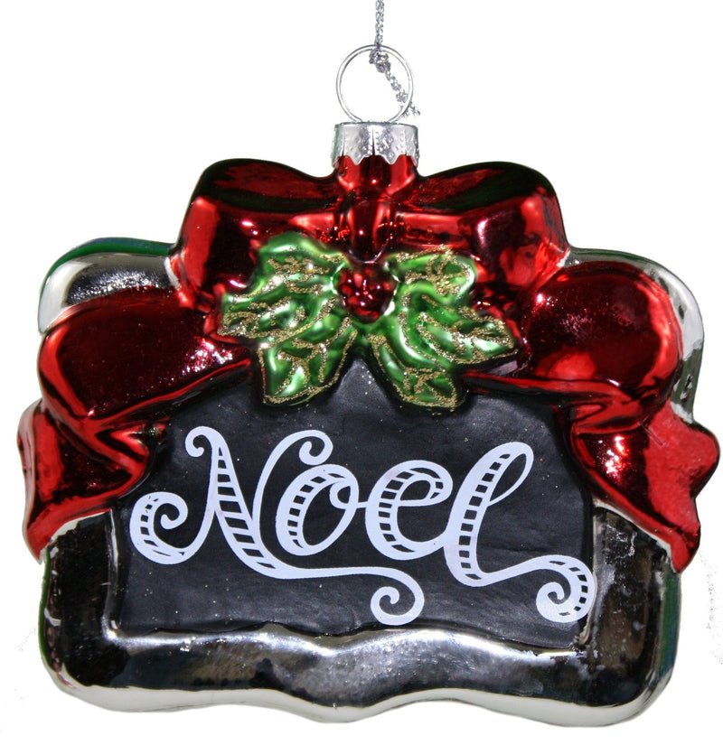 3.5 inch Glass Chalkboard Ornament - Noel - Shelburne Country Store
