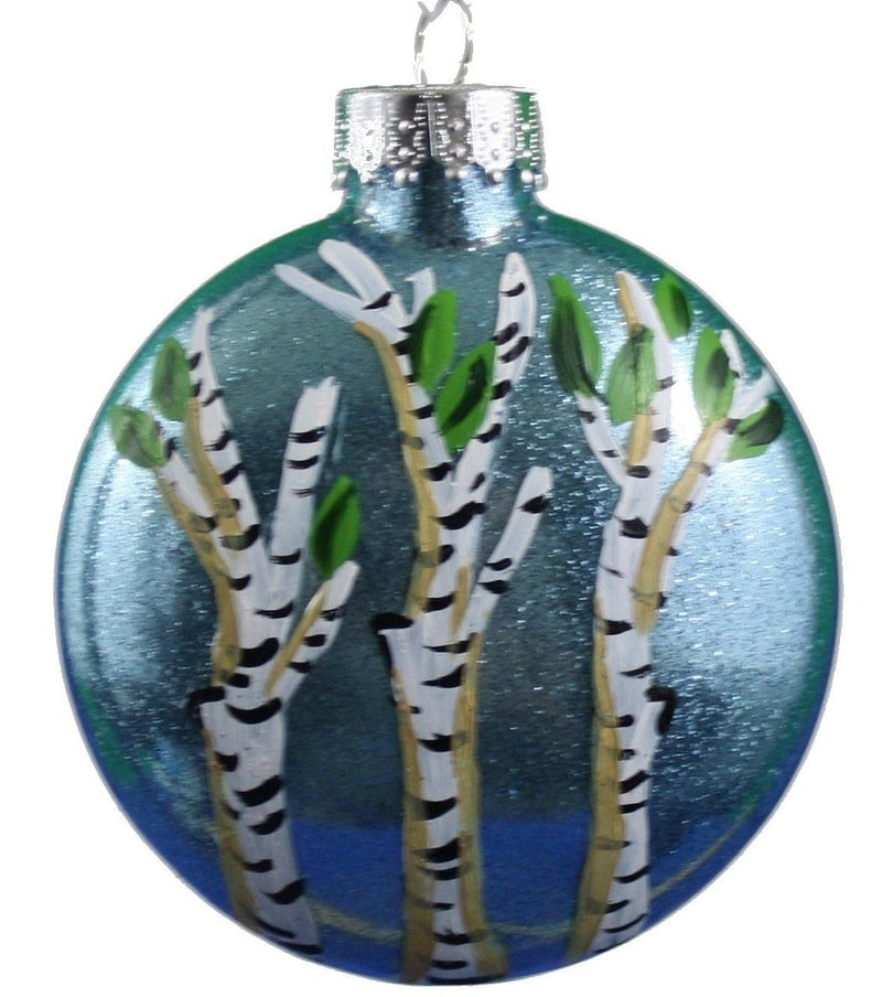 Hand Painted Glass Birch Tree Ornament - Shelburne Country Store