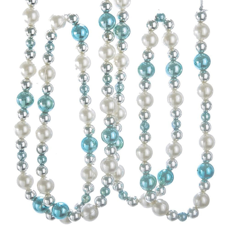 Silver, Blue and White Beaded Garland - Shelburne Country Store