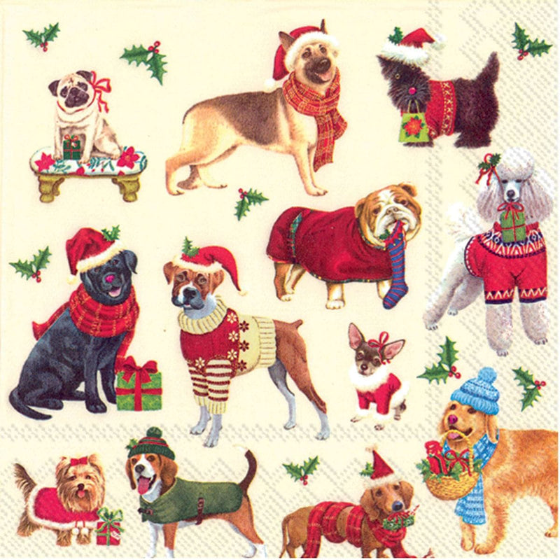 Christmas Dogs Lunch Napkin - Shelburne Country Store
